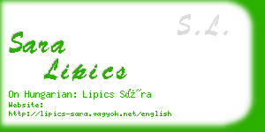 sara lipics business card